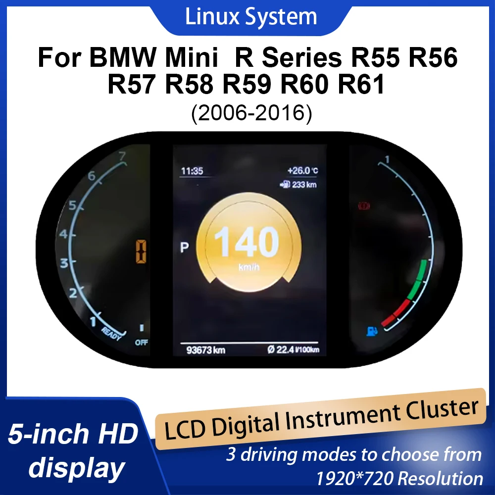 

Digital Cluster Dashboard For BMW Mini R Series R55 R56 R57 R58 R59 R60 R61 2006-2016 Dashboard speedometer Supports and play