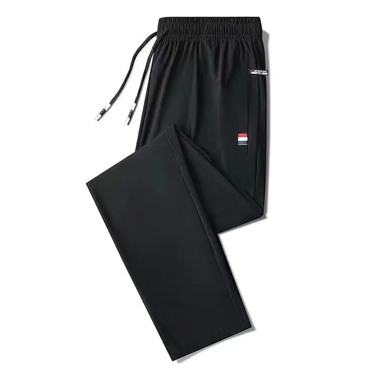 

Casual Men's Long Pants Summer Thin Ice Silk Nine Points Straight Leg Loose Fit Faionable Korean Sle Spring Autumn Versatile