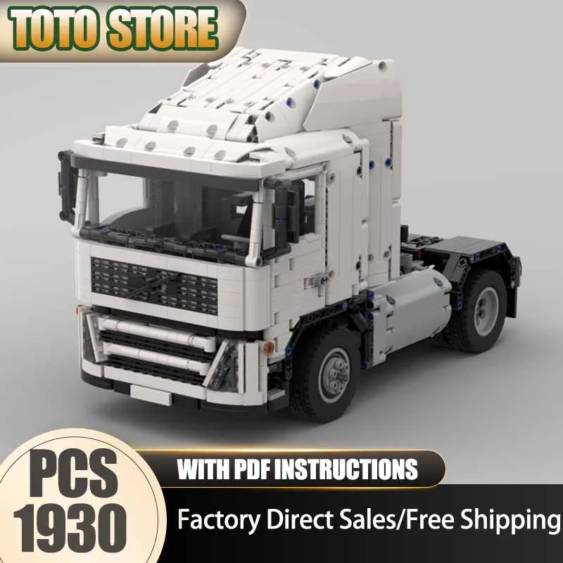 

Moc Building Blocks Suspended and Automatically Steered Trailer / Vehicle Model Technology Brick DIY Assembly Construction Toys