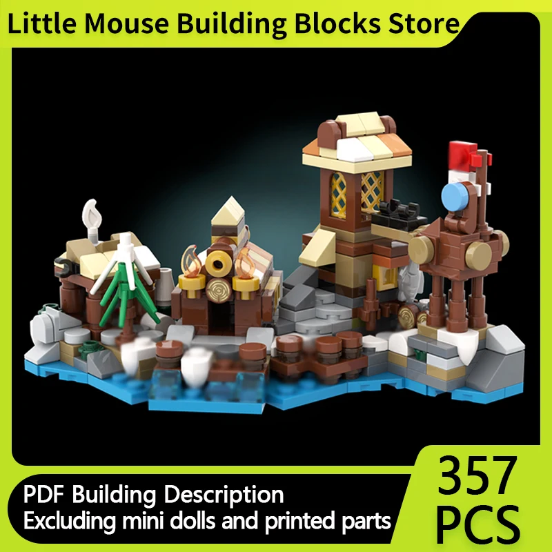 

City Street View Model MOC Building Bricks Mini Viking Village Modular Technology Gifts Holiday Assemble Children Toys Suit