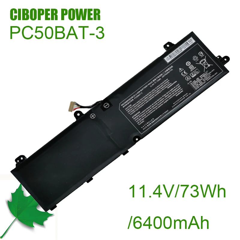 

CP Laptop Battery PC50BAT-3 11.4V/6400mAh /73Wh For PC50BAT-3,911,PC50DN2,Key Comet Lake