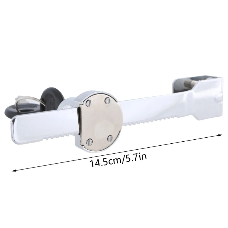 2Pcs Sliding Glass Door Ratchets Lock with Key Showcases Display Case Lock Security Glass Case Lock Easy to Install