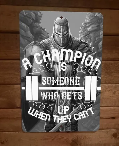 A is Someone Who Gets Up Exercise Motivation  Metal Wall Sign