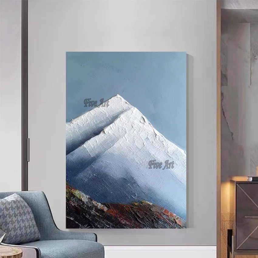 

Canvas Art Designs Snow Mountain Abstract Oil Paintings Heavy Texture Artwork Modern Decoration Home Hotel Wall Pictures