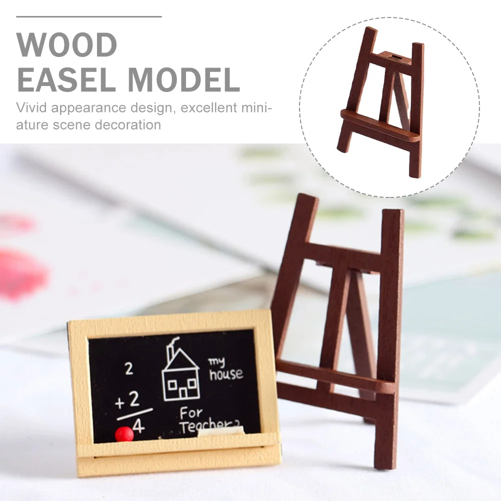 5 Pcs Mini Easel Model Miniature Blackboard House Accessories Ornament Wooden Child