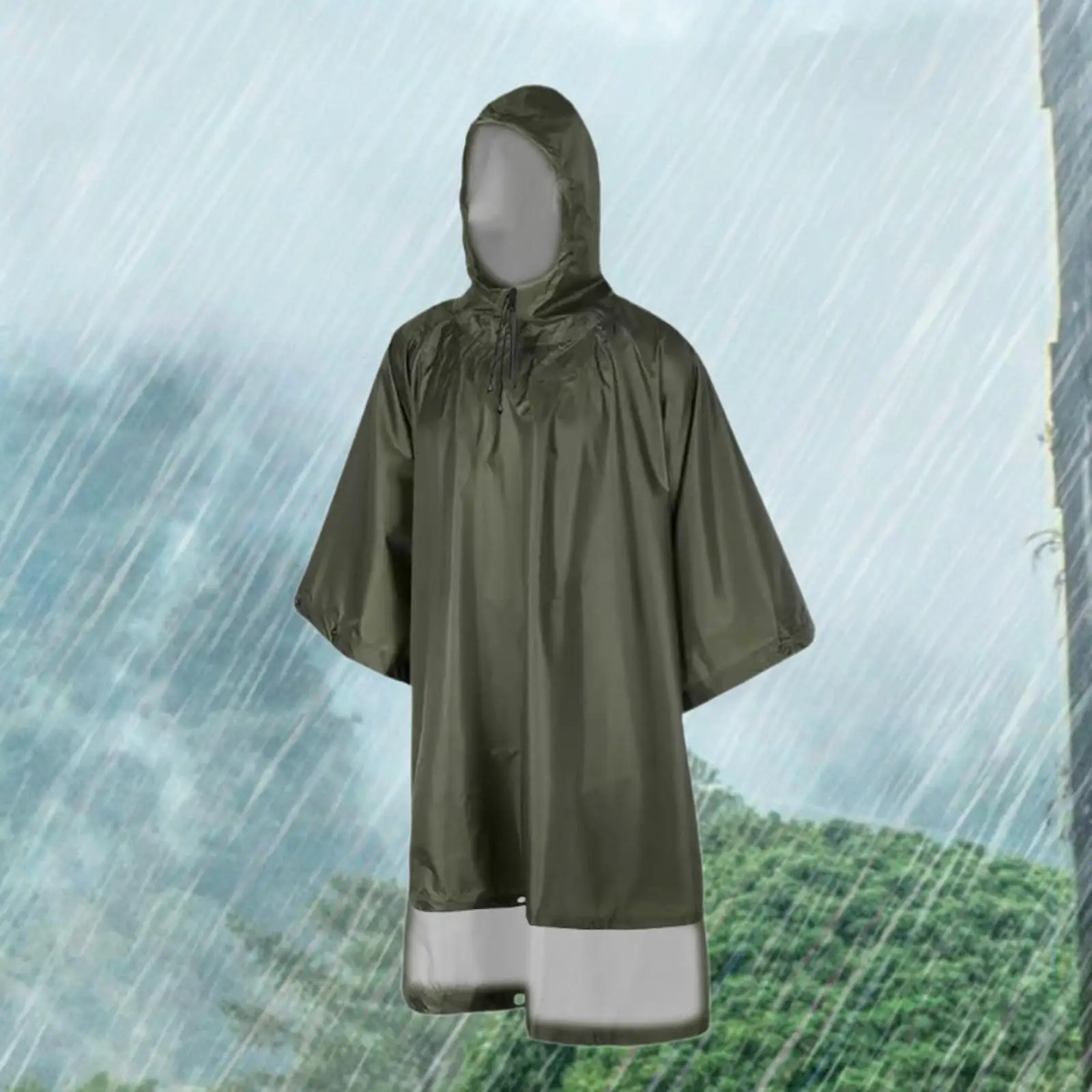 3 in 1 Rain Poncho with Hood Men Women Reusable Water Resistant Rain Jacket for Fishing Camping Travel Sporting Event Outdoor