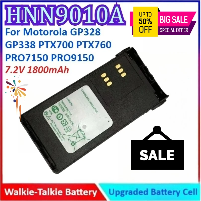 

New 7.2V 1800mAh HNN9010A Walkie Talkie Battery for Motorola GP328 GP338 PTX700 PTX760 PRO7150 PRO9150 High Quality