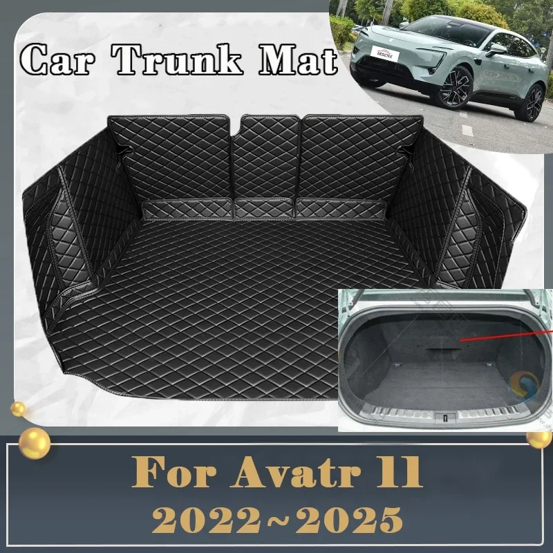 Car Trunk Mat For Avatr 11 One One 2022 2023 2024 2025 Dirt-resistant Fully Trunk Mat Luxury Rear Cargo Tray Car Accessories