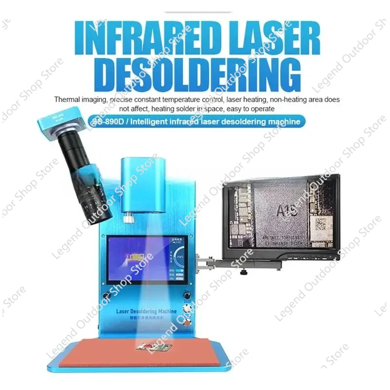 

SS-890D Intelligent Infrared Laser Desoldering With 4800W Camera Motherboard Chip CPU Tin Planting Repair