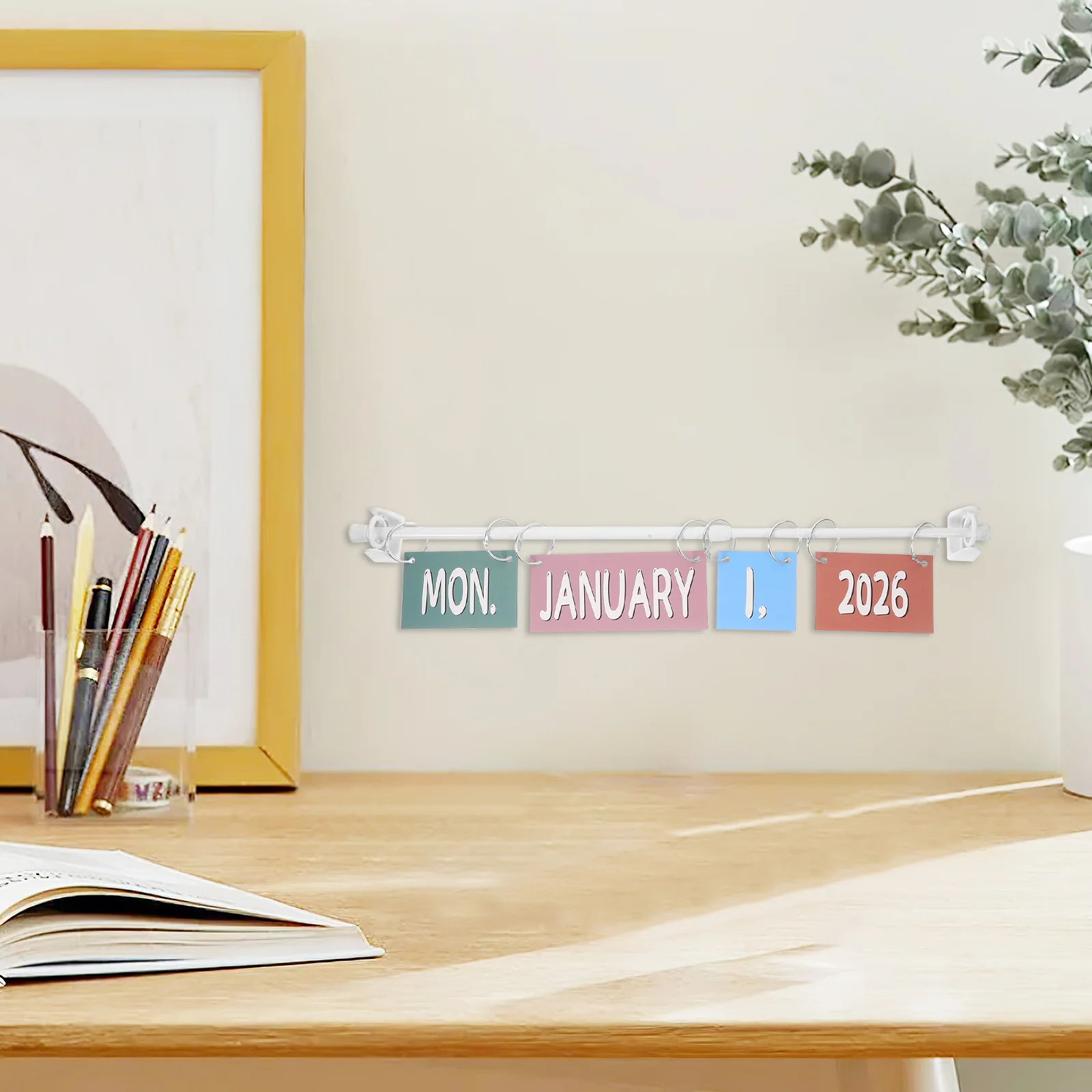 

1 Set Flip For Classroom Bulletin Board Vintage Wall Calendar 2025-2028 Boho Decor Preschool Schedule Organizer Desk