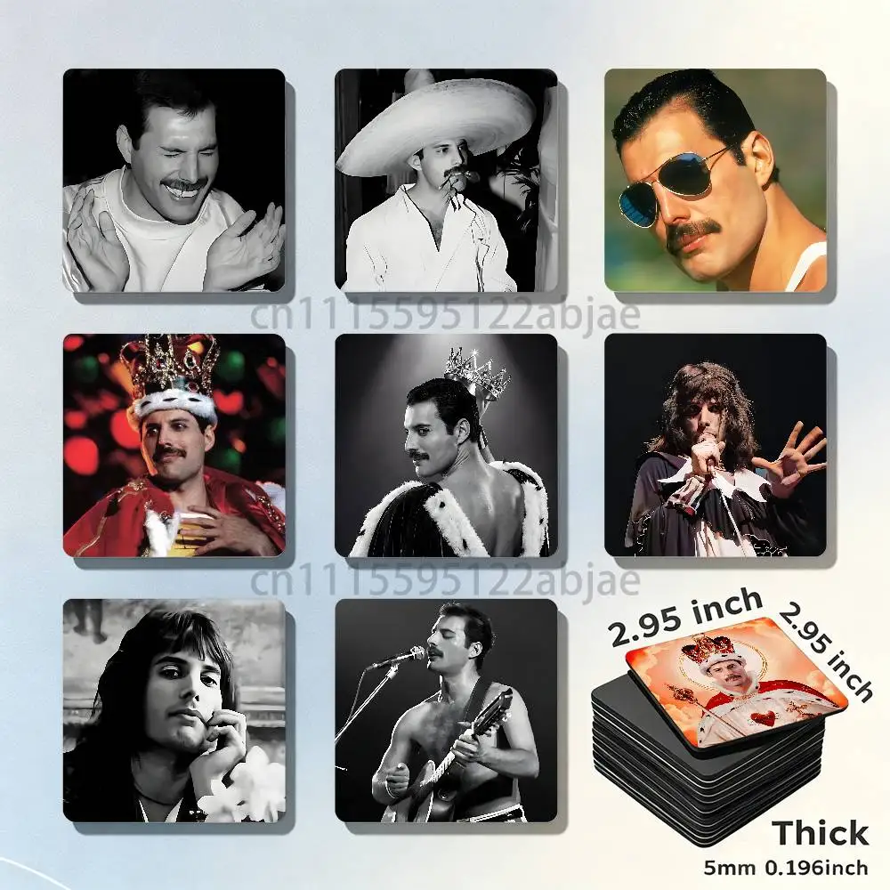 F-Freddie M-Mercury 75mm Square Cute Fridge Magnet Decorative Refrigerator Magnet Home Kitchen Decoration Souvenir Gift