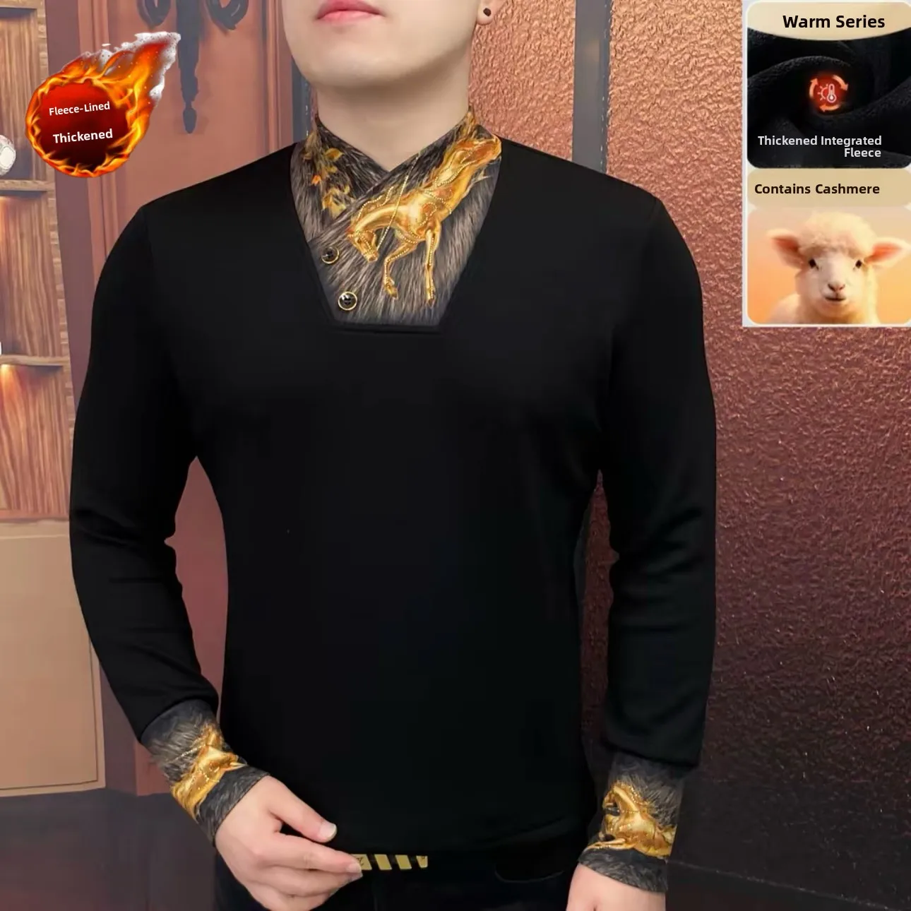 

Мужская футболка Faion Fce на подкладке Long Sve, эластичная, облегающая, универсальная, базовый слой, модная, зимняя, Новое поступление