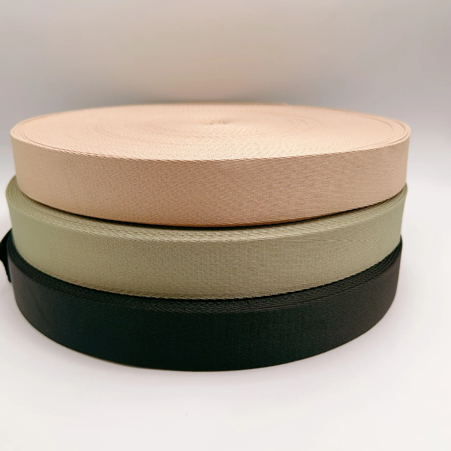 Polyester Mesh Twisted Twill Webbing 3.8cm Colored Polyester Luggage Thickened Woven Tape