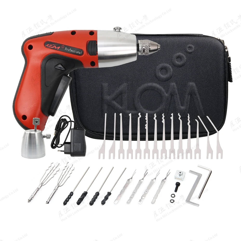 Original KLOM Advanced Electric Pick Gun Toolkit Lock PIck Set Locksmith Supplies Repair Tools