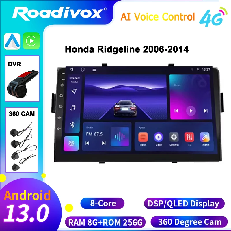 

Car Radio Android Multimedia Player for Honda Ridgeline 2006-2014 with GPS Navi Stereo Screen Video Tape Support View Camera