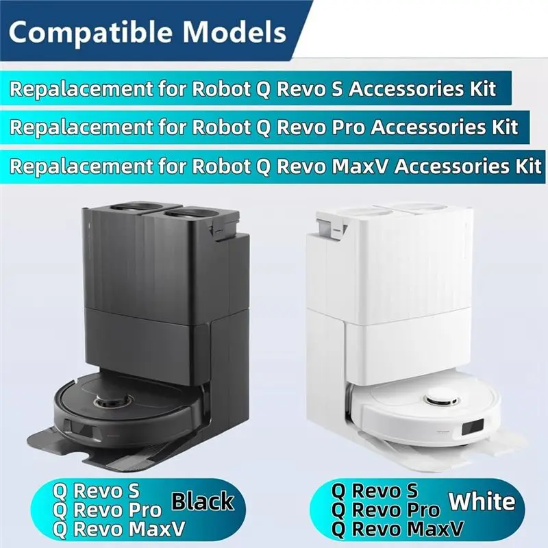 AC88-21PCS Main Brush Side Brush Hepa Filter Dust Bag For Roborock Qrevo S, Qrevo Pro, Qrevo Maxv Robot Vacuum Cleaner Parts