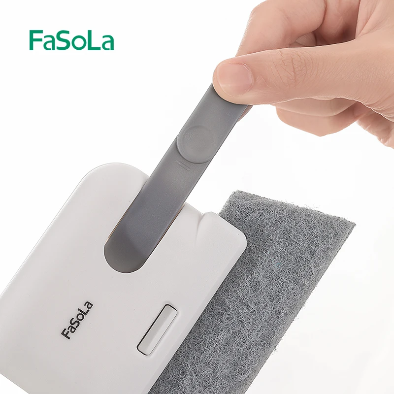 FaSoLa 창문 트랙 클리너, 도어 그루브 청소 브러시 도구, 바닥 갭 청소 스폰지 천, 가정용 유용한 물건