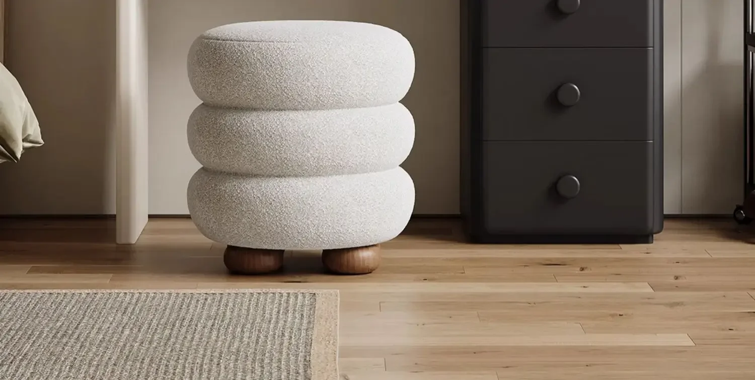 Modern simple flip mirror dresser bedroom end cream wind solid wood makeup table