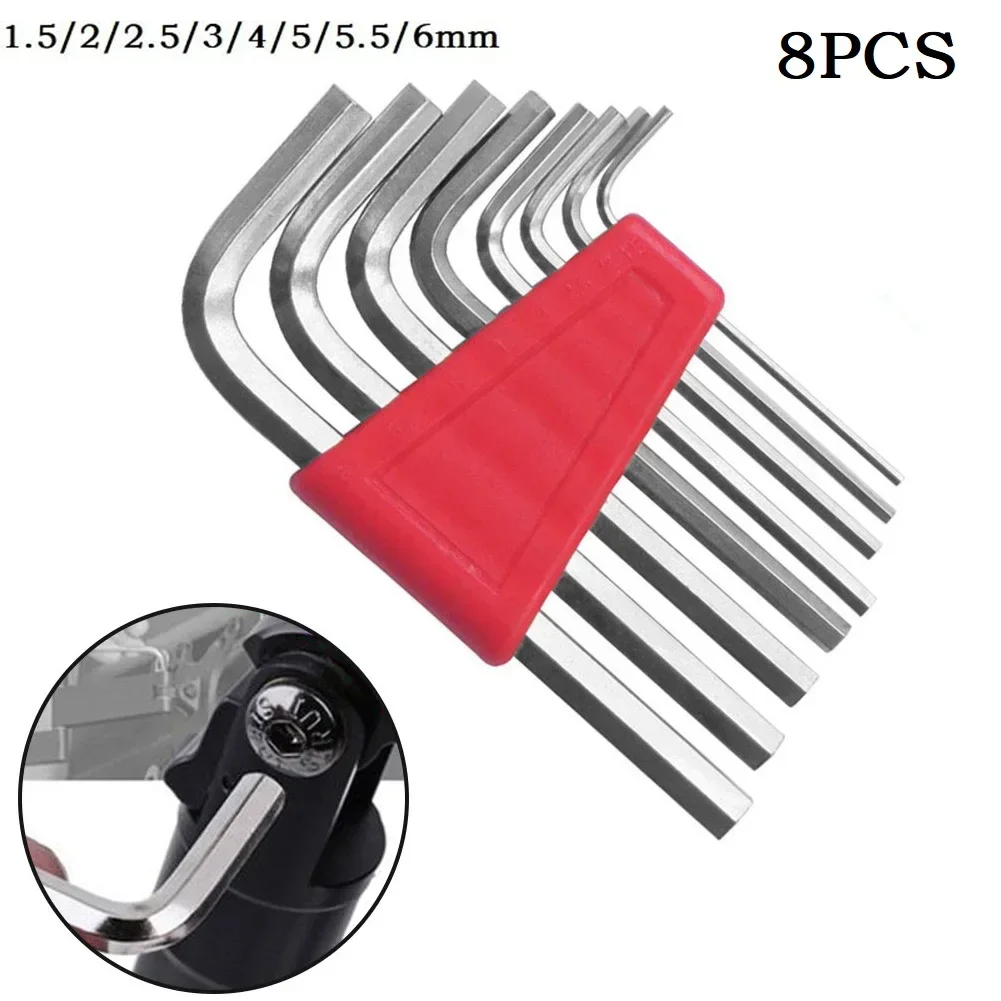 8pcs Hex Wrench Metric L Type Wrench Short Hex Key Set 1.5/2/2.5/3/4/5/5.5/6mm Multifunctional Wrenches Hand Tool