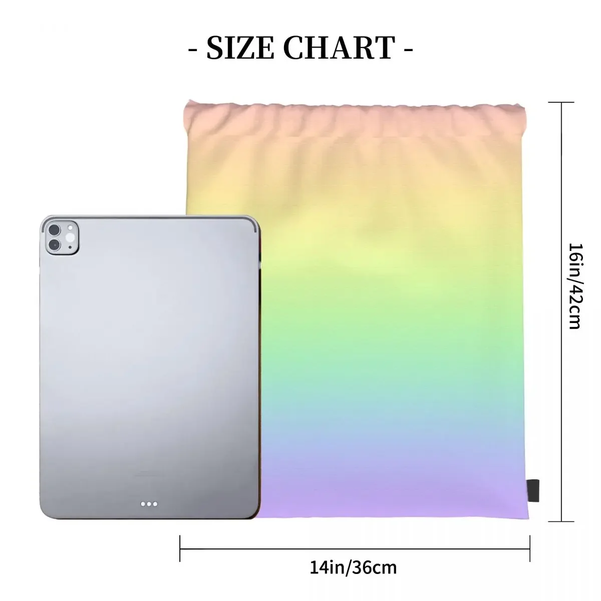 Pastel Rainbow Gradient Backpacks Portable Drawstring Bags Drawstring Bundle Pocket Sports Bag BookBag For Man Woman School