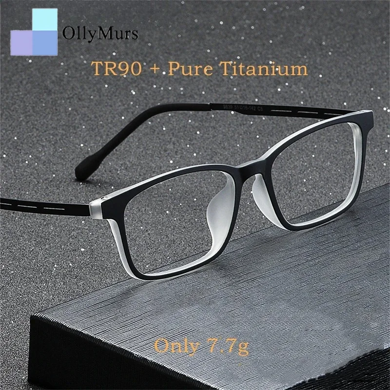 

OLLYMURS Сверхлегкие удобные очки TR90, модные очки с маленьким лицом из чистого титана, оптическая оправа для очков по рецепту для мужчин и женщин