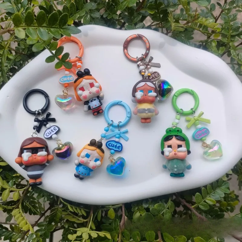 

Mini Kawaii Crybaby Keychain Doll Couple Keyring Cute Cartoon Bowknot Heart Mobile Phone Bag Pendant Charms Bag Decoration Gifts