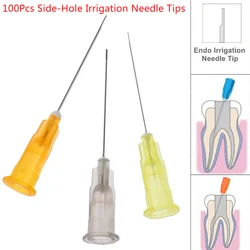 100 sztuk dentystycznej sterylnej endodontycznej końcówka igłowa irygacyjnej s 25G/27G/30G gładkiej końcówki karbowanej końcówka igłowa strzykawki