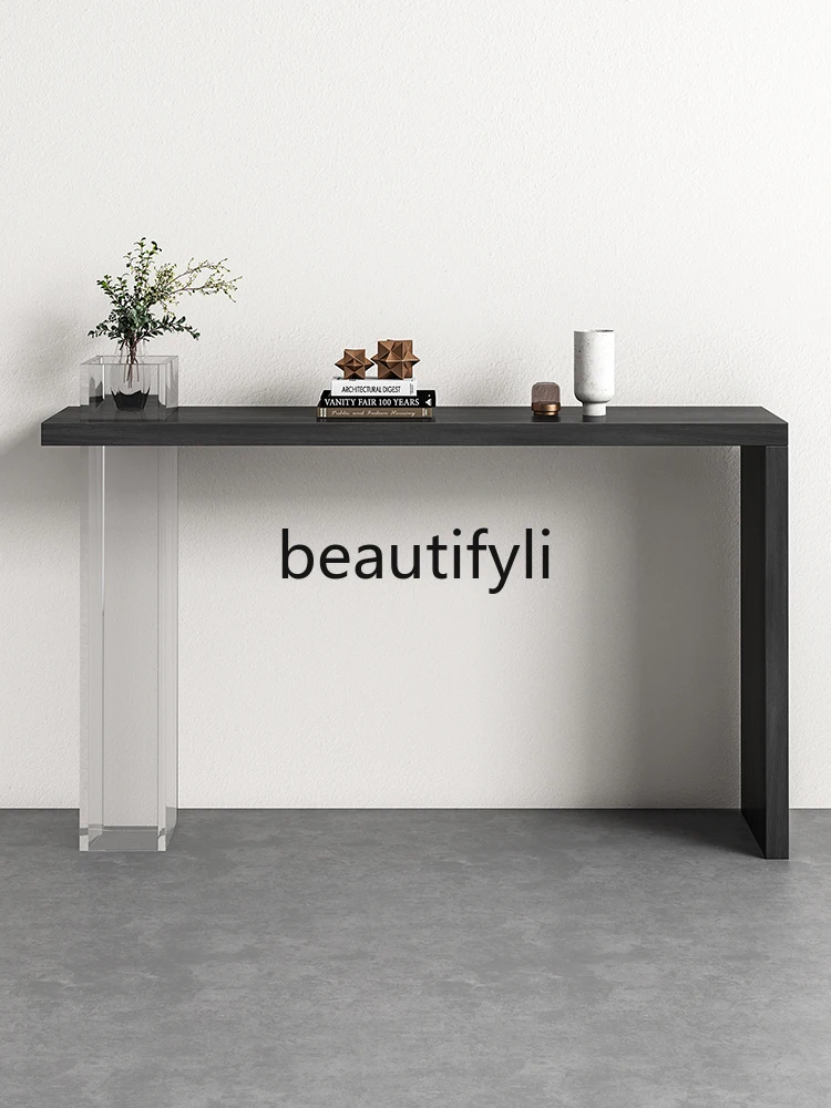 

Acrylic art entrance table entry solid wood entrance table, modern simple wall long case