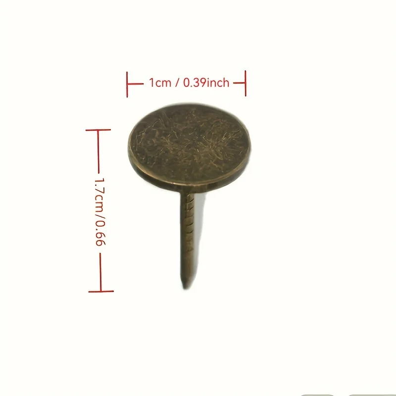 200-Piece Antique Bronze Soft Pad Nails 11x17mm for Furniture Sofa Wood Door Decorative Nails Wood Box Drum Jewelry