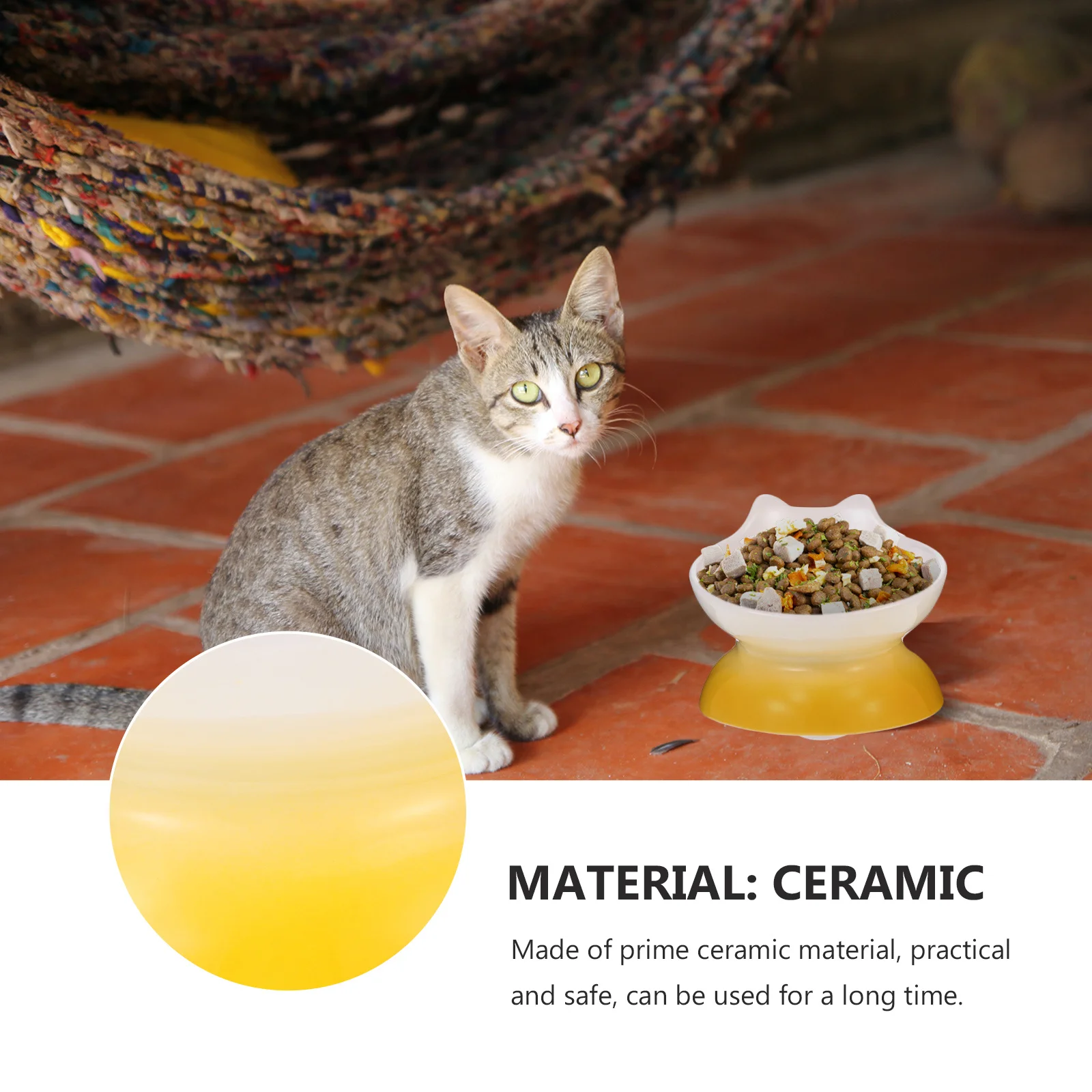 

Anti-Slip Tilted Dog Bowl Ceramic Pet Feeding Bowl for Dogs Cats Puppies Kittens Small Animals Elevated Food Water Dish