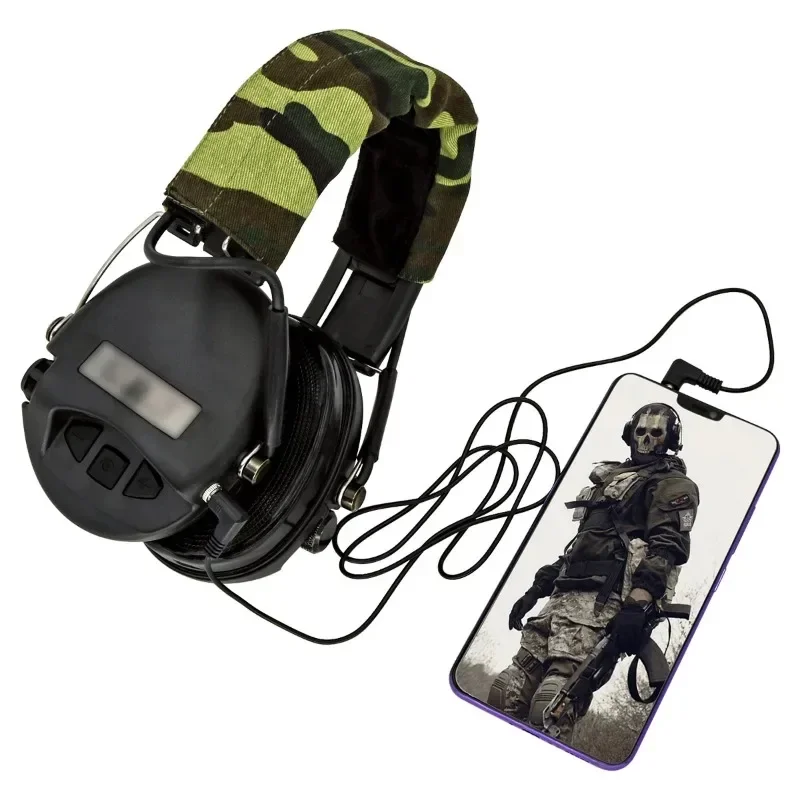 Tactical Airsoft MSASordin Headset, Active Electronic Hearing Protection Shooting Headset with Gel Earmuffs