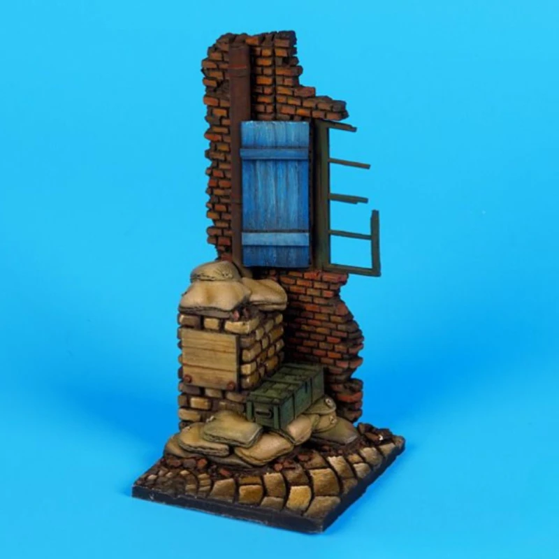 Modell aus Druckgussharz im Maßstab 1:35, zusammengebauter Bausatz, Hauskorrnerbasis (50 x 50 mm), Szenenmodell, unmontiert, unbemalt