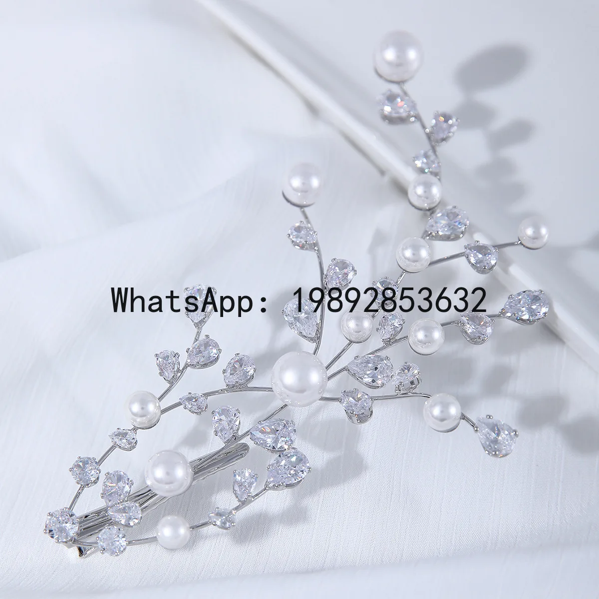 FS bridal headgear zircon hairpin imitation pearl fashion wedding disc hair accessories manufacturer