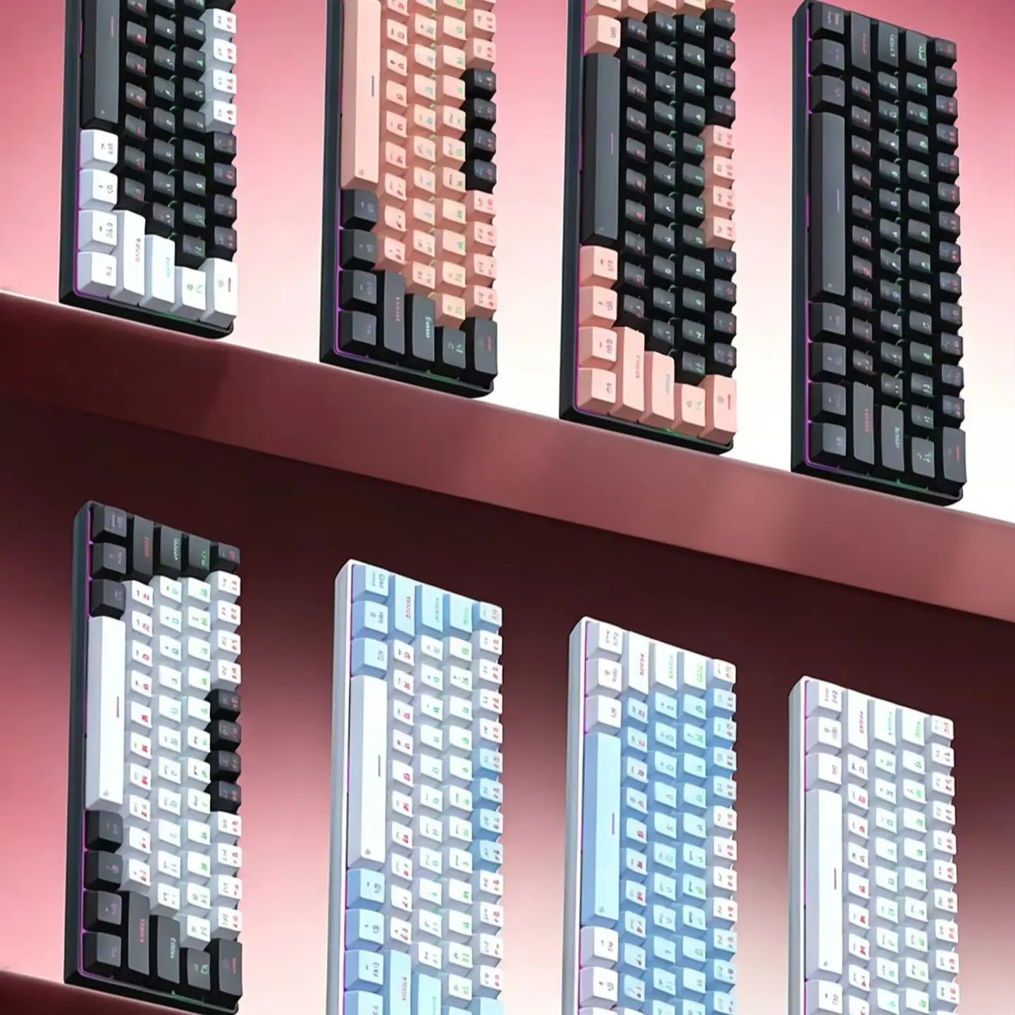 Wired 61Keys RGB Mechanical Gaming Keyboard 60% Ultra Compact Layout Mini Backlit Keyboard For PC Computer Mac Laptop Tablet