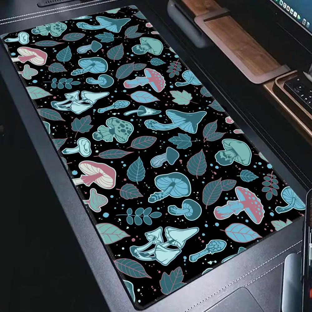 

Коврик для мыши Plant Mouse Pad Cottagecore с фиолетовым узором в виде волшебных грибов, большой коврик для мыши, милый настольный коврик, подарок для HYBXAXC, расширенные коврики для клавиатуры