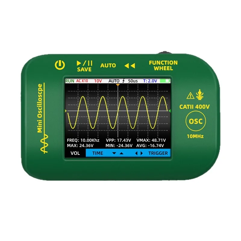 OT2 Small Mini Handheld Digital Oscilloscope High Precision 10MHZ Bandwidth Auto Repair Oscilloscope Instrument