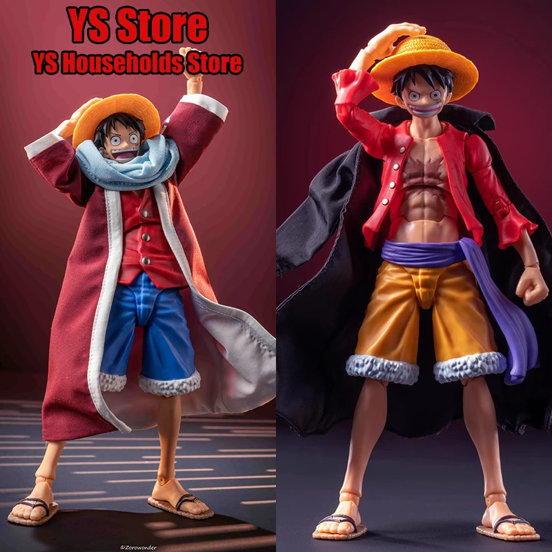 

1/12 Monkey D. Luffy Boy Soldier Mini Black Windbreaker Desert Wine Red Long Coat Clothes Accesory For 6" Shf One Piece Figure