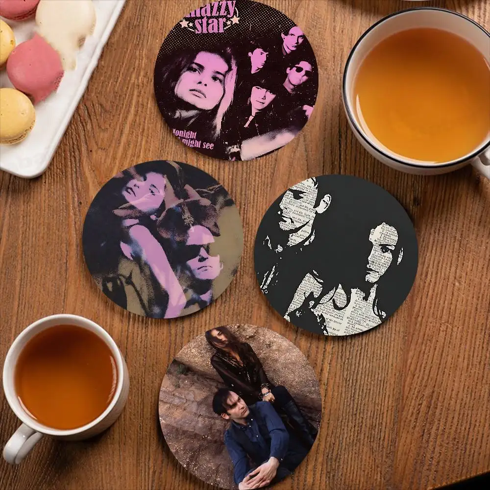 Music Album M-Mazzy Star Natural Wood Coaster Creative Cartoon Absorbent Cushion Coffee Mug Bowl Cushion Insulation Cushion