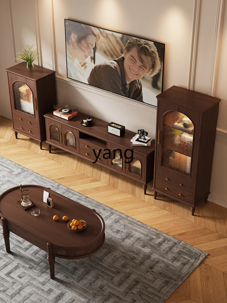 LTT American solid wood TV cabinet household living room small apartment bedroom TV cabinet