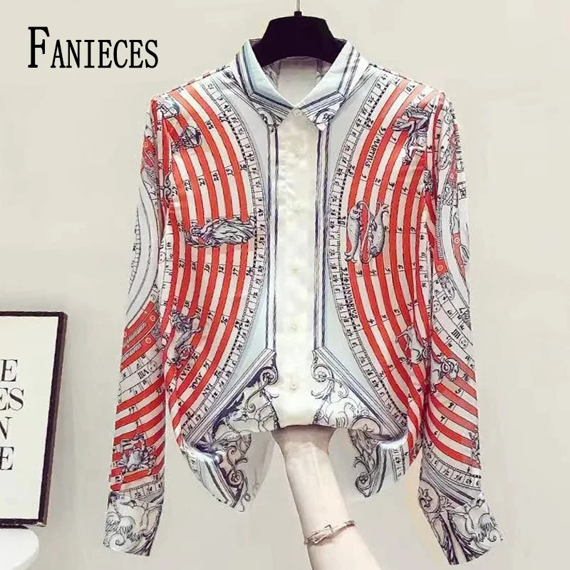 FANIECES Plus Size 4XL Women Shirt Long Sleeve Elegant Female Clothing Loose Turn-down Collar Blouses Blusas Chemises Et Blouse