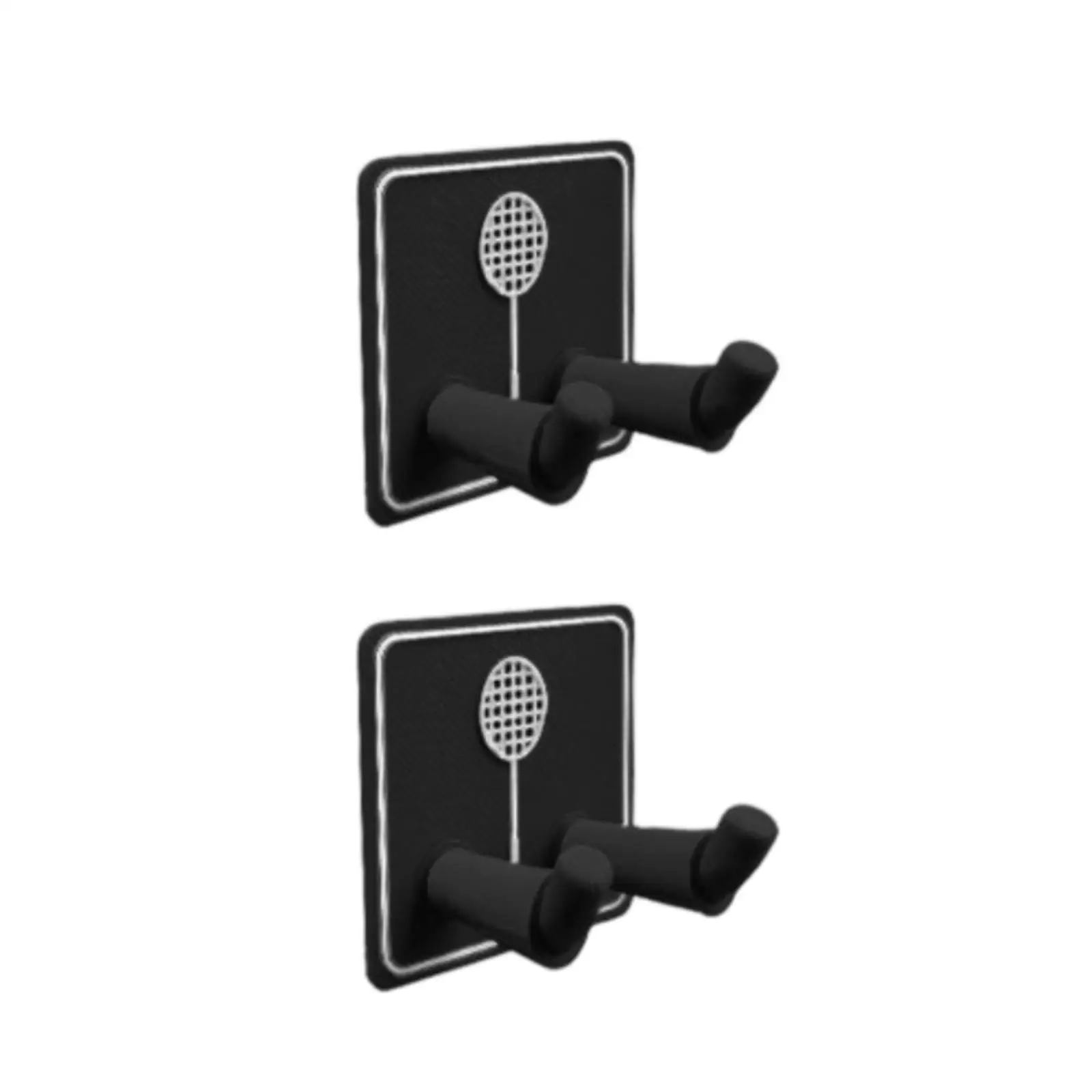 Wall Mount Badminton Racket Hook No Drill Holder Display Rack Organizer for Dorm Training Room Sports Gear Storage