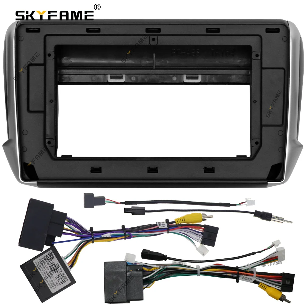 SKYFAME Car Frame Fascia Adapter Canbus Box Decoder Android Dash Fitting Panel Kit For Peugeot 208 2008