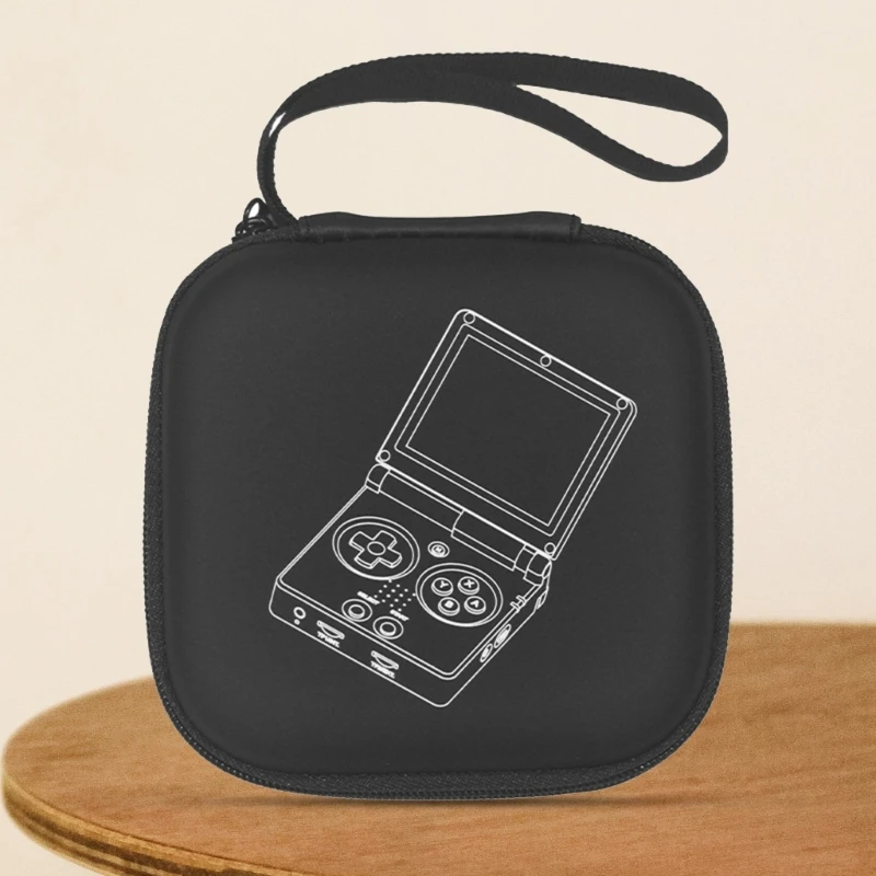 حقيبة حمل E9LB لـ RG35XX حقيبة تخزين كبيرة واقية للسفر مع حبل، جلد PU