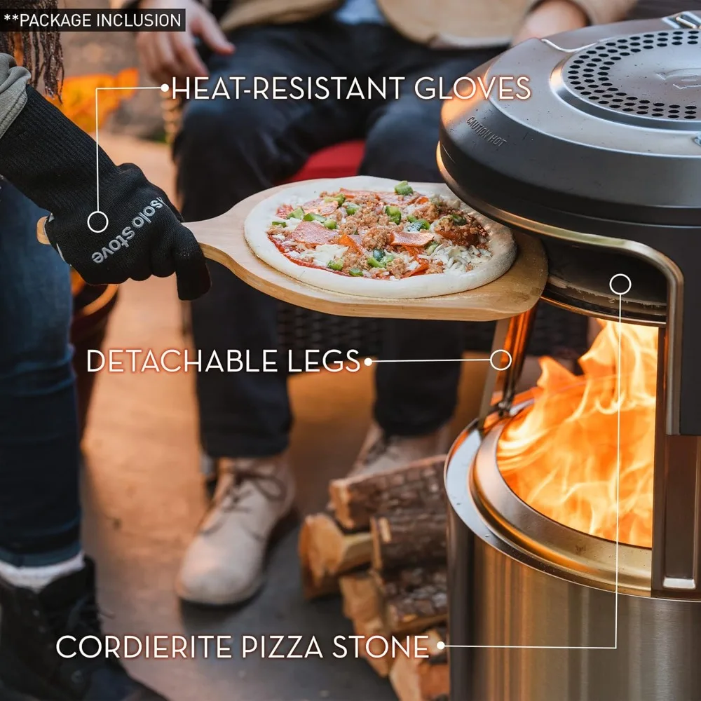 Solo Stove Bonfire Pi Fire | Pizza Oven Accessory for Bonfire Fire Pit, Incl. Carry Case & Cordierite Pizza Stone, Wood Burning