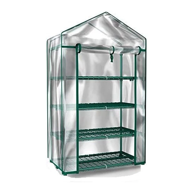 

Mini Greenhouse Indoor Greenhouse 4-Tier Sturdy Portable Shelves-Grow Plants, Seedlings, Herbs