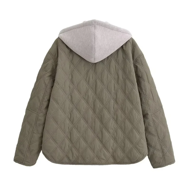 

2025 Casual Women's Round Neck Loose Long Sleeve Hooded Jacket Top Autumn/Winter New Product Fashion