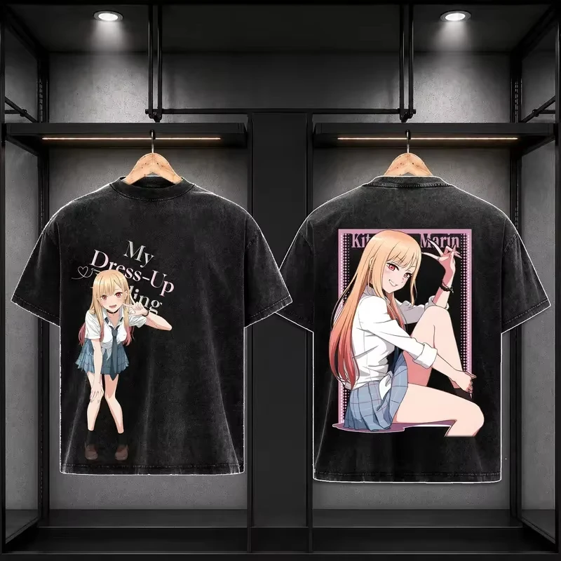 2026 New My Dress Up Darling Kawaii Marin Graphic‑Print Unisex Washed Cotton Short‑Sleeve T‑Shirt, Casual Summer Top T‑Shirt