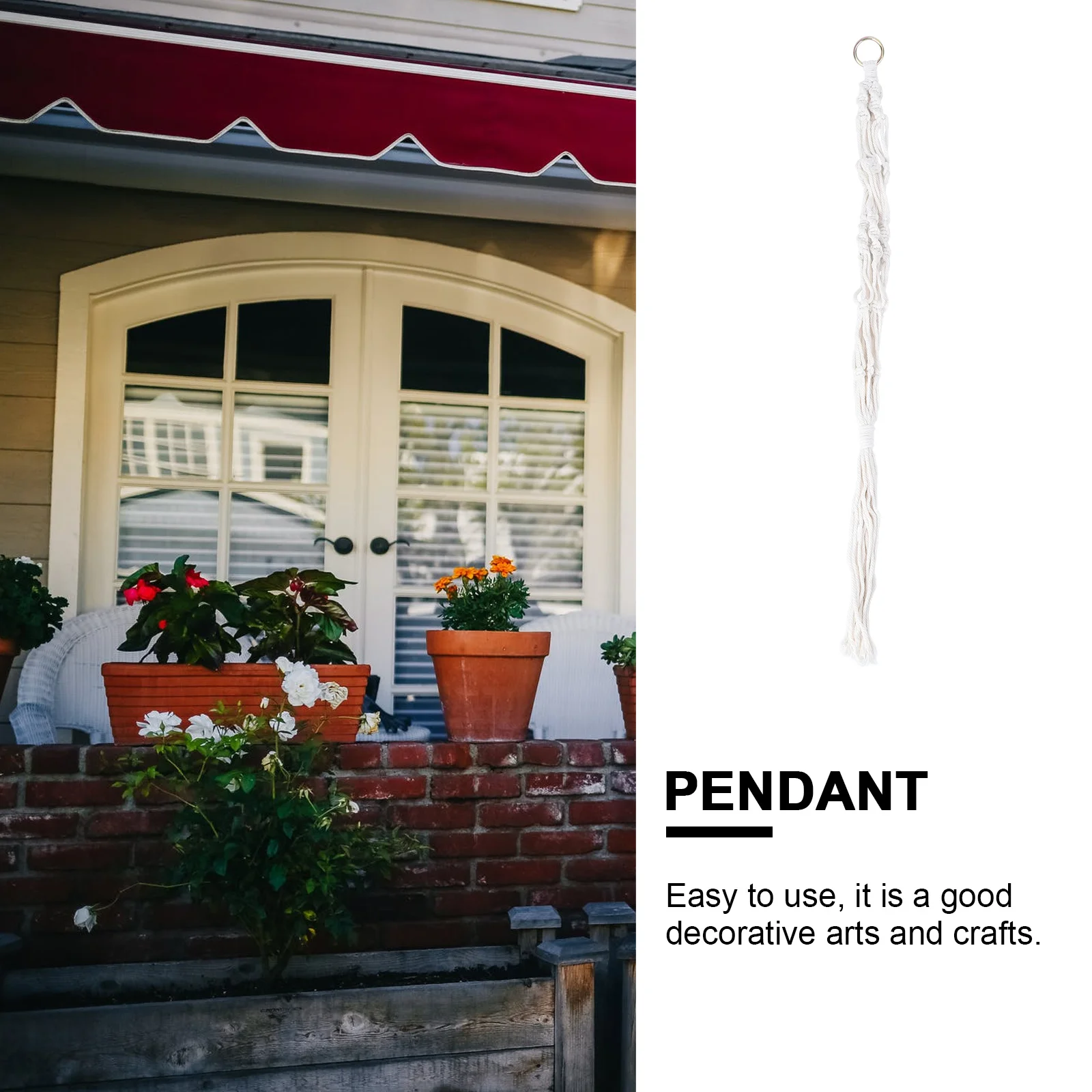 

2Pcs Hand Knitting Cotton Rope Flowerpot Hanging Net Small Size for Home Garden Store Plant String Bag Flowerpot String Bag