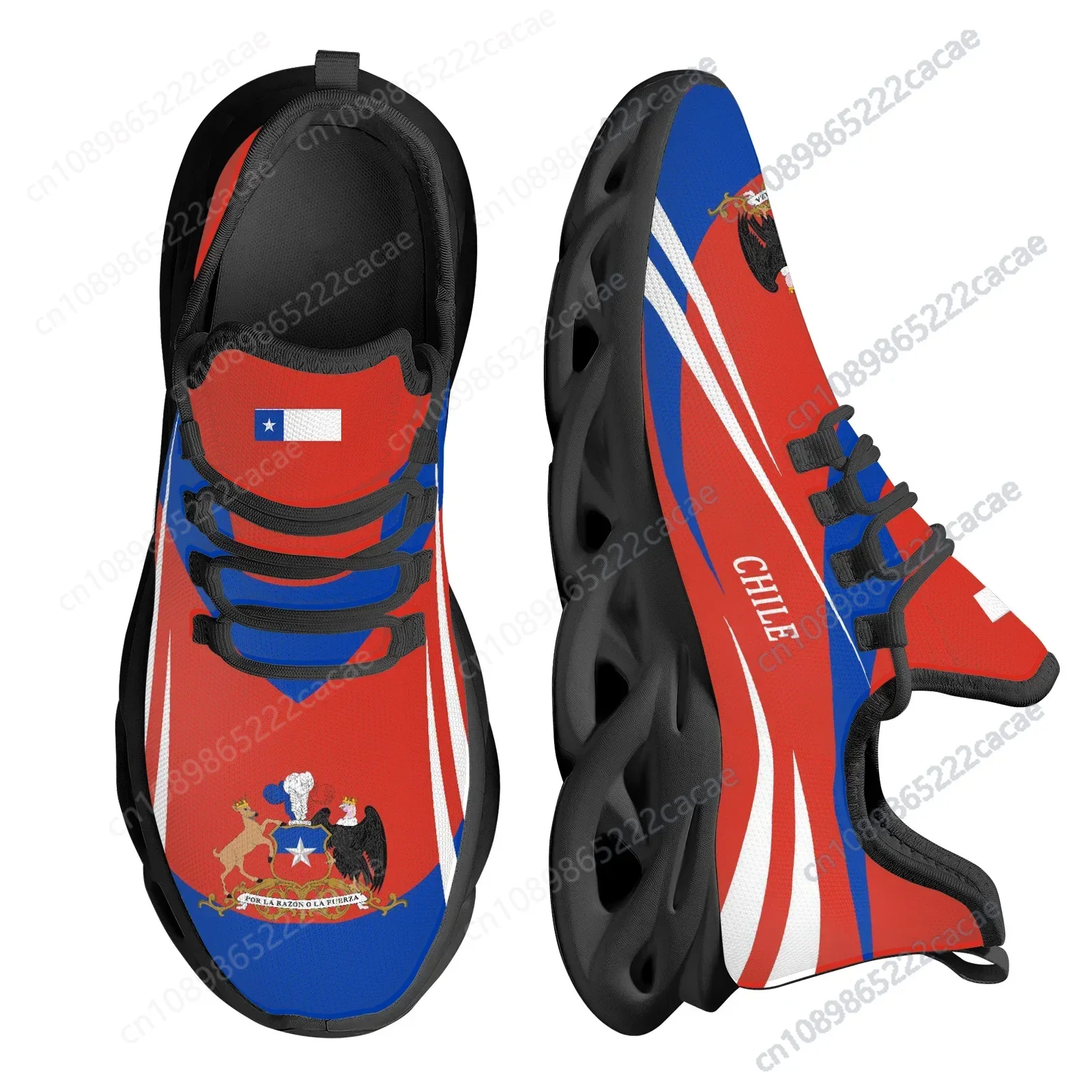 

Chile National Flag Design National Emblem Printing Lightweight Breathable Basketball Shoes Platform Snaekers