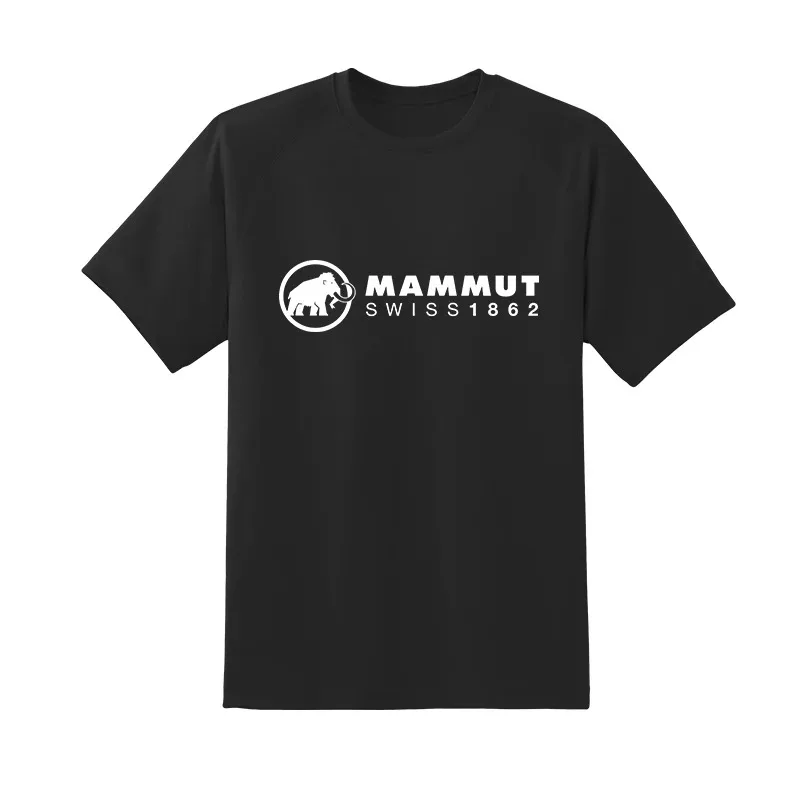 تي شيرت صيفي جديد للرجال برقبة دائرية وأكمام قصيرة مع طباعة ماموث تي شيرت برقبة دائرية وأكمام قصيرة